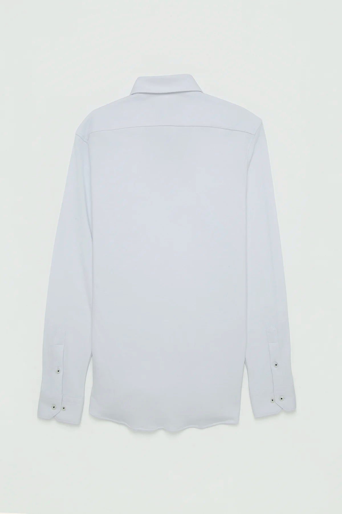 Camisa Piqué Botón Contraste Algodón Blanco